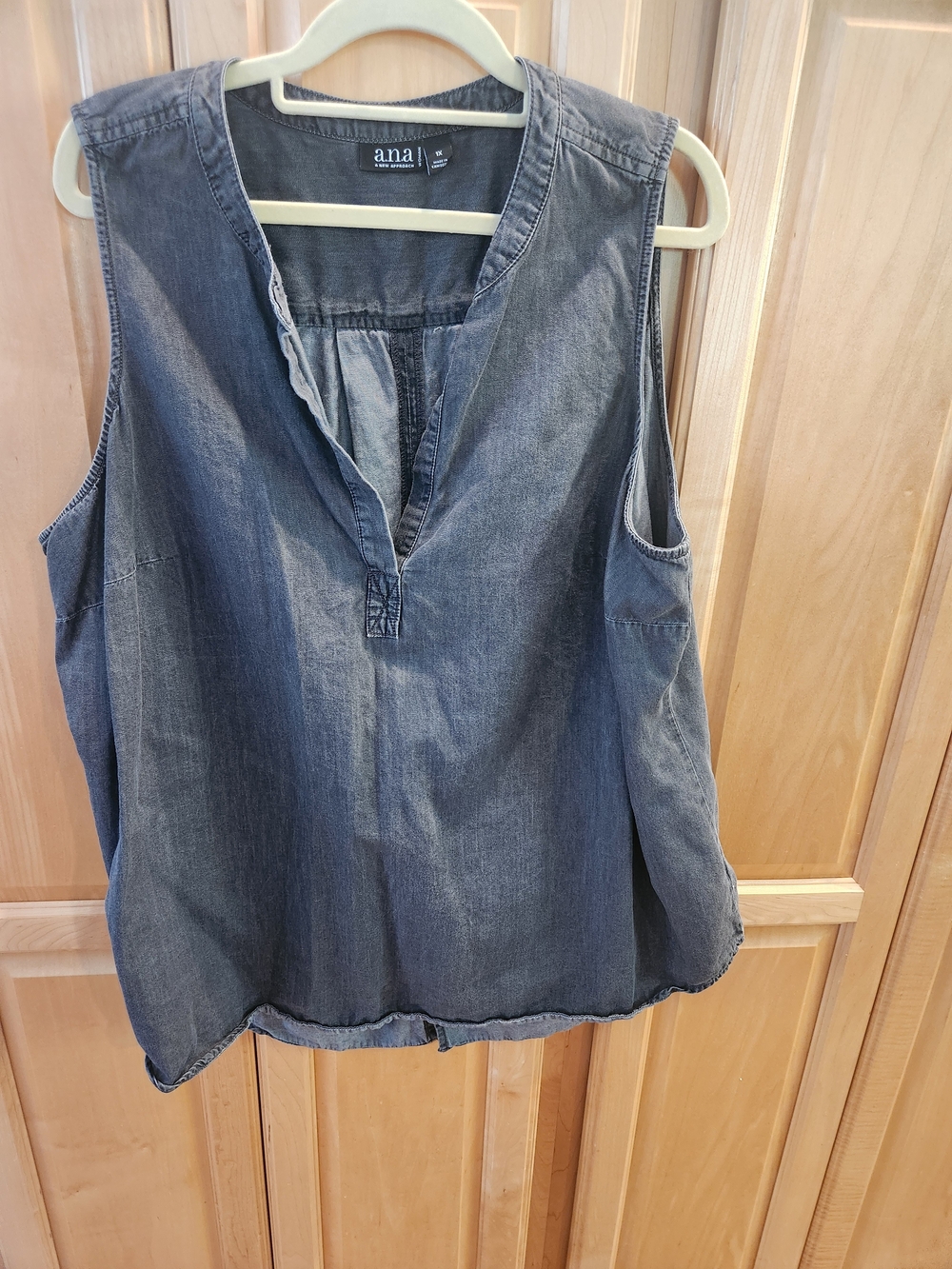 a.n.a Washed Black Sleeveless Denim Tunic Tank